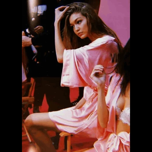 young woman, woman, silk robe, kendall jenner pink hath