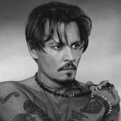 johnny depp, tatuaggio di johnny depp, ritratto di johnny depp, tatuaggio di johnny depp, johnny depp capitan jack