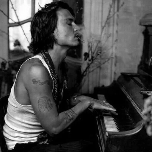 johnny, johnny depp, alfred corto, worth dying for, johnny depp is at the piano