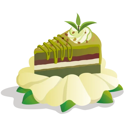 кусочек торта, тирамису вектор, торт вектор зеленый, кондитерские изделия, кондитерские изделия торты