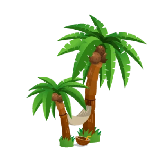 моана пальмы, кокосовая пальма, пальма мультяшная, пальма белом фоне, анимированная пальма