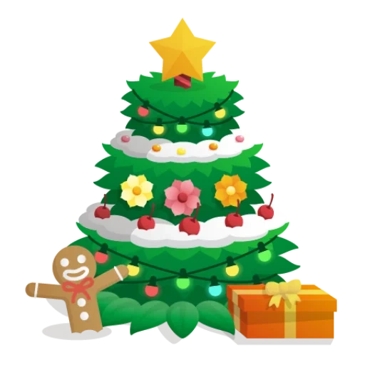 елочка, christmas tree, елочка новогодняя, новогодняя наклейка ёлка, новогодние елки мультяшные