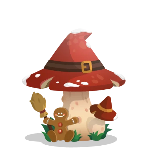 фон грибы, гриб домик, грибной дом, грибной домик