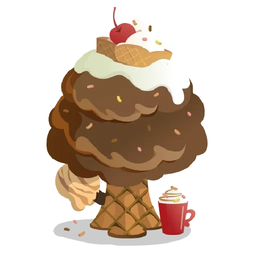 десерты, мороженое десерт, шоколадный десерт, пирожное мультяшное, клипарты еда мороженое пироженое