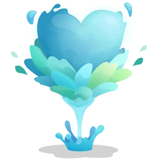 цветы, бирюзовое сердце, векторные иллюстрации, стоковая векторная графика, голубое сердце прозрачном фоне