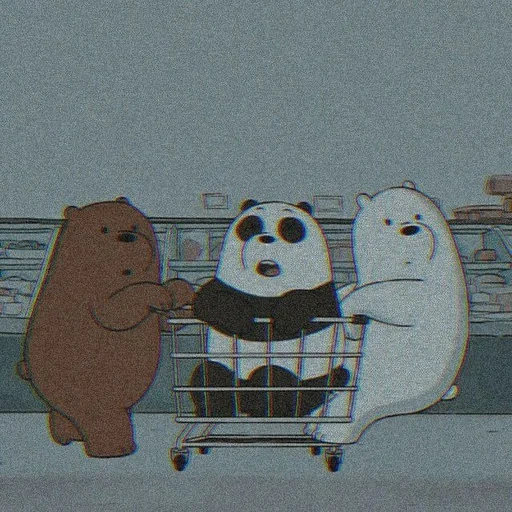 фон милый, bare bears, мультик we bare bears, вся правда о медведях, три медведя мультик гриз панда белый