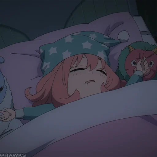 episode 9, episode 8, anime sleeps, anya x damian, sleeping girl anime