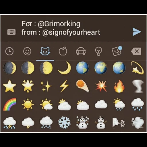 emoji, icônes, capture d'écran, widget météo, icônes d'application météo