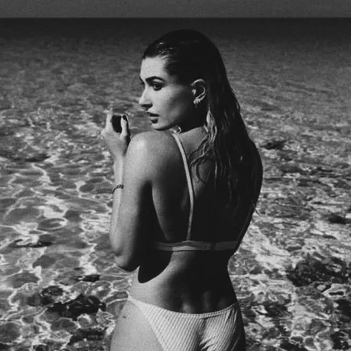 giovane donna, stile ragazza, ashley graham 2020, hailey baptista, sparatutto fotografico in spiaggia