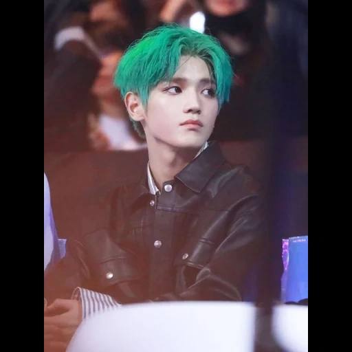 jaehyun nct, taeyong nct, taeyong nct green, nct taeyong green hair, taeen nct green hair