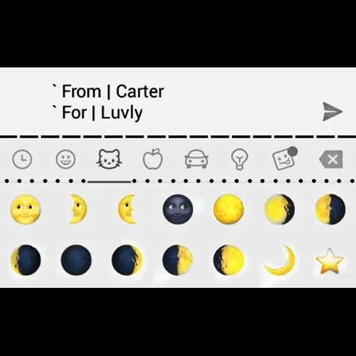 testo, la fase della luna, moon emoji, la fase del lunare con le emoticon, traduzione dell'emoji lunare