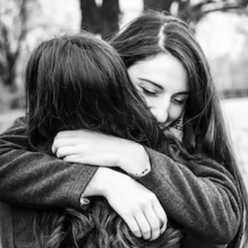 hug, female friends, just friends, girlfriends embrace each other, the girl hugged the other