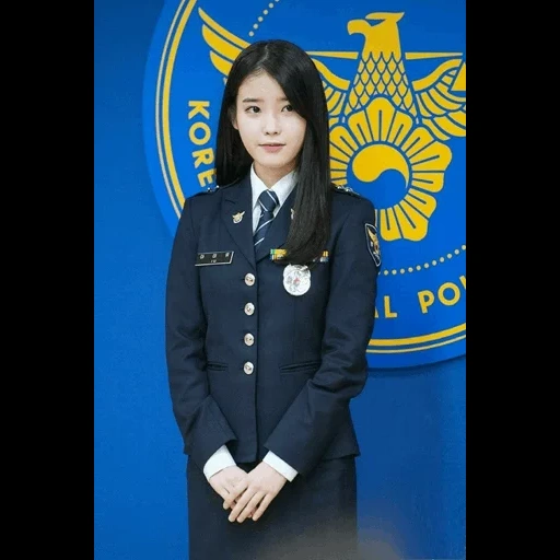policía de iu, muchachas asiáticas, policía de lee ji eun, policías coreanas, mujer uniforme de policía coreana