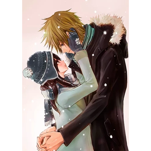 arte de animação, casal de anime, menino anime, amor de inverno anime, diagrama de efeito de casal de animação