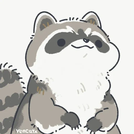 rakun, rakun, raccoon yang beruntung, gambar rakun, raccoon menggambar lucu