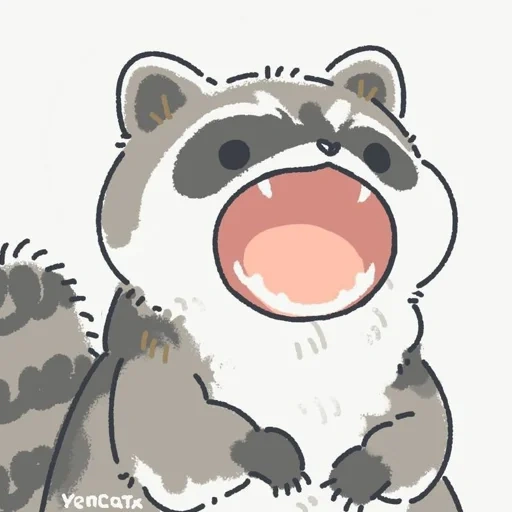 rakun, raccoon yang beruntung, seni rakun, gambar rakun, raccoon menggambar lucu