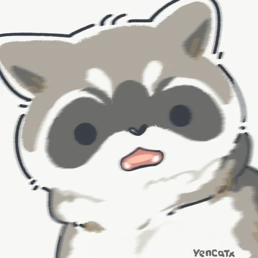 raccoon, raccoon, yencatx, raccoon cute drawing