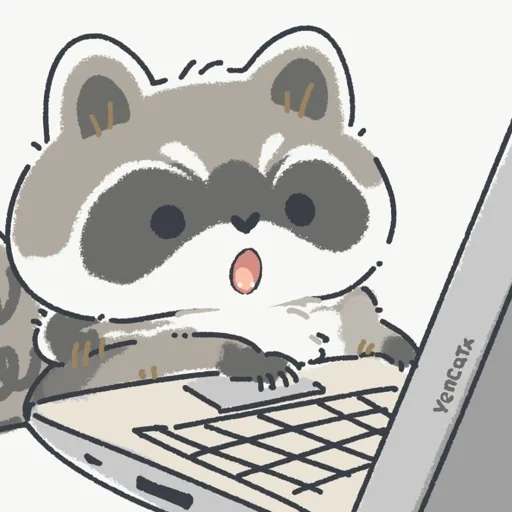 rakun, rakun, rakun itu lucu, raccoon menggambar lucu