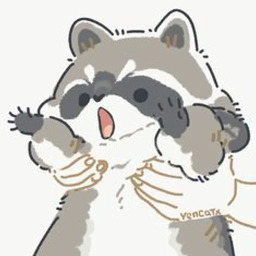 rakun, anime, yencatx, rakun itu lucu, raccoon menggambar lucu
