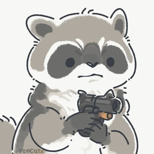 енот, raccoon, расчёска, енот милый рисунок