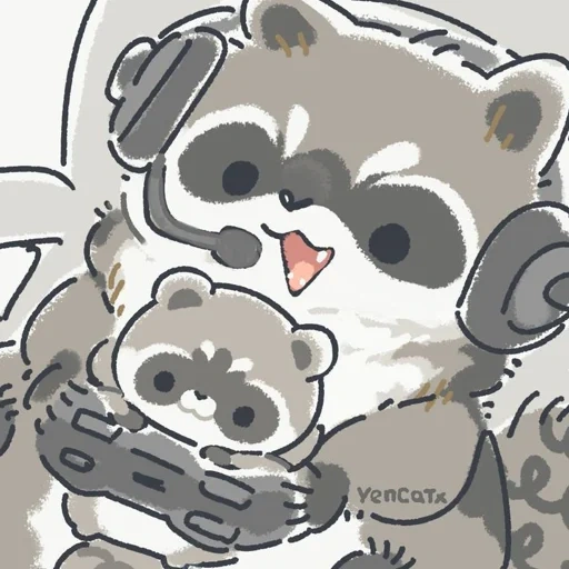 rakun, rakun itu lucu, hewan lucu, raccoon menggambar lucu