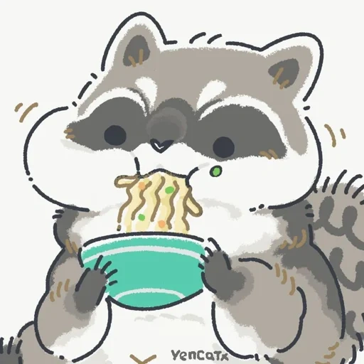 raccoon, yencatx, the raccoon is cute, raccoon drawing, raccoon cute drawing