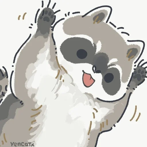 rakun, rakun itu lucu, gambar rakun, raccoon menggambar lucu