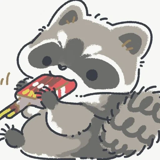 rakun, yencatx, gambar rakun, raccoon menggambar lucu