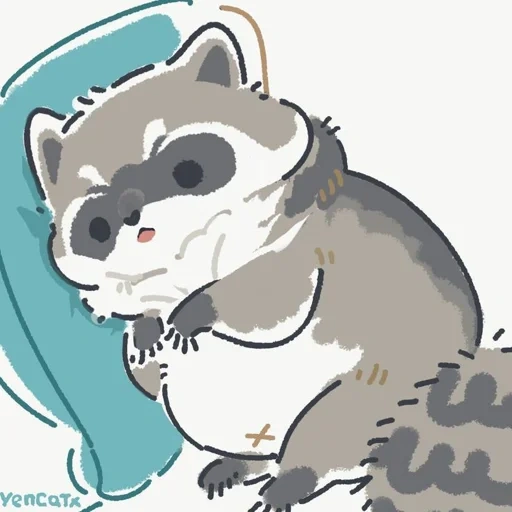 raccoon, yencatx, raccoon, the raccoon is cute, raccoon drawing