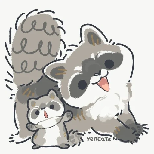 raccoon, the raccoon is cute, raccoon cute drawing, animals are cute drawings, animal drawings are cute
