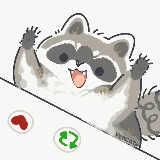 rakun, raccoon menggambar lucu