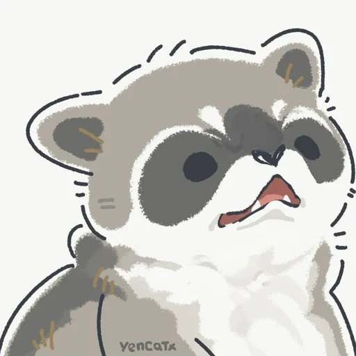 rakun, rakun itu lucu, gambar rakun, raccoon menggambar lucu