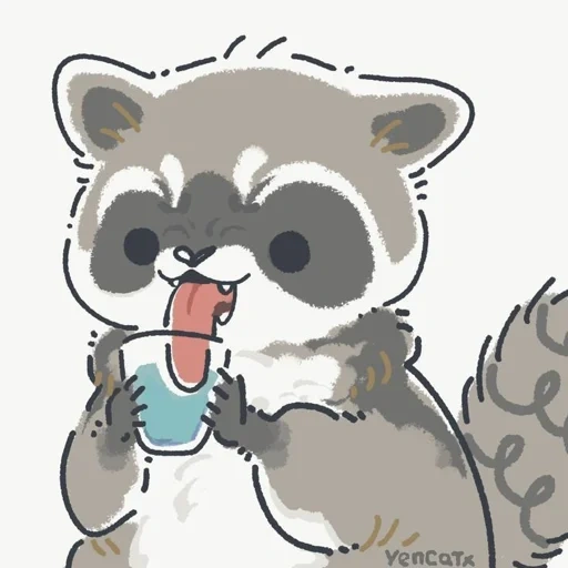 raccoon, lucky raccoons, raccoon drawing, raccoon cute drawing