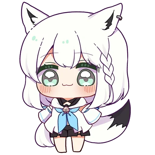 chibi, bai jian fujimu chibi, shirakami fubuki chibi