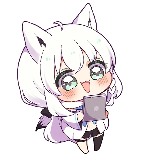 chibi algum, anime fofo, anime kawai, anime não é como, shirakami fubuki chibi