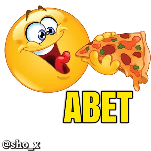 pizza clipart, pizza smiley, le smiley est délicieux, émoticônes drôles, smilik mange de la pizza