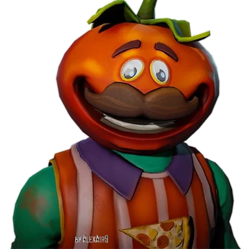 mr tomat fortnight, tuan tomat fordnett, kapten ksatria benteng tomat, fortnight karakter labu, fortnight sener tomato character