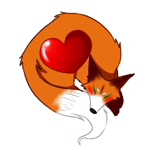 fox, corgi, fox heart