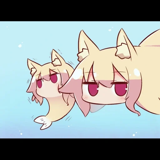 anime, catgirl, anime art, kemomimi chan, simple anime