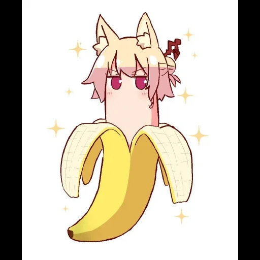 аниме, котик банане, кемомими чан, аниме смешные, персонажи аниме