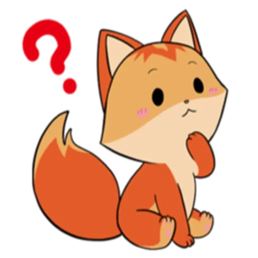kawaii фокс, cute fox mascot, babyfox наклейки