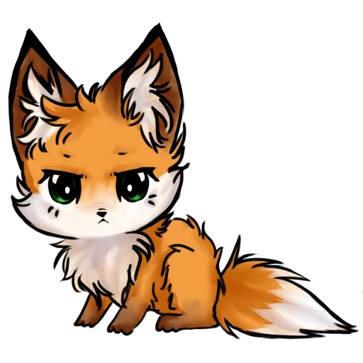 raposa chibi, fox anime, animação raposa, raposa de esboço, a raposa é fofa