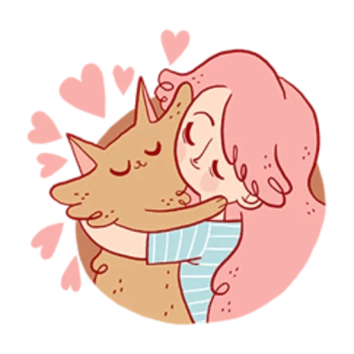 hugs, perfect world m, cartoon cat love, una coppia cupa di arte
