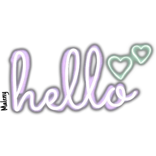 label, text, sign, pink, hello neon light transparent background
