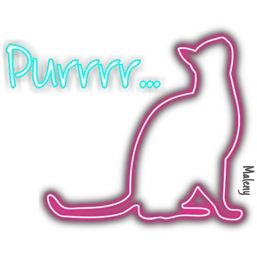 gato, gato de néon, sinal de néon, perfil de gato de néon, ícone de gato de néon