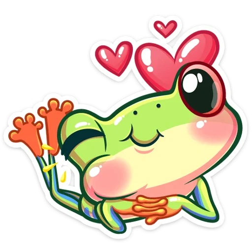 rana, freddy frog, ranas enamoradas, los dibujos de rana son lindos, pegatizas freddie frog