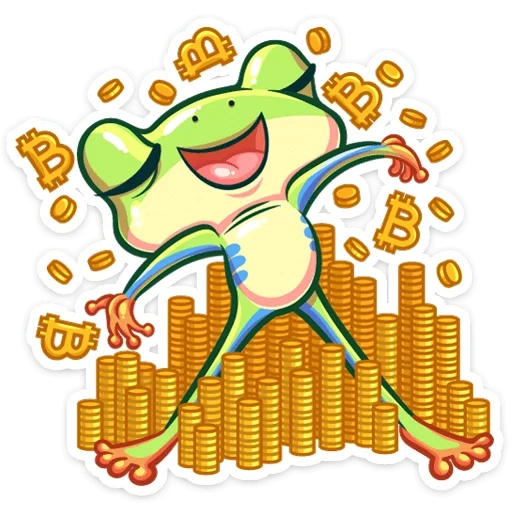 rana, rana, freddy frog, rana con il disegno di denaro, freddie frog adesions