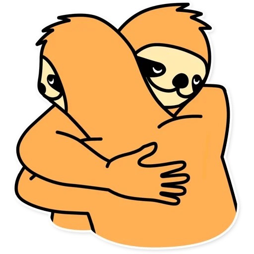 hug, have no worries, a carefree sloth
