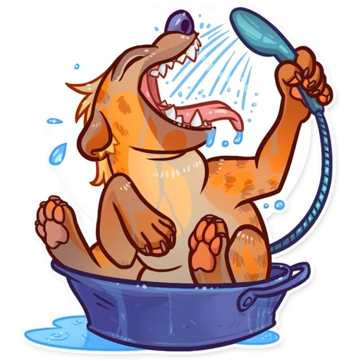 hyena, illustration, heiner hyena, cartoon bathroom dog