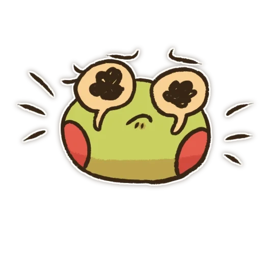 frogs are cute, kawai frog, kawai sticker, rana chuanensis